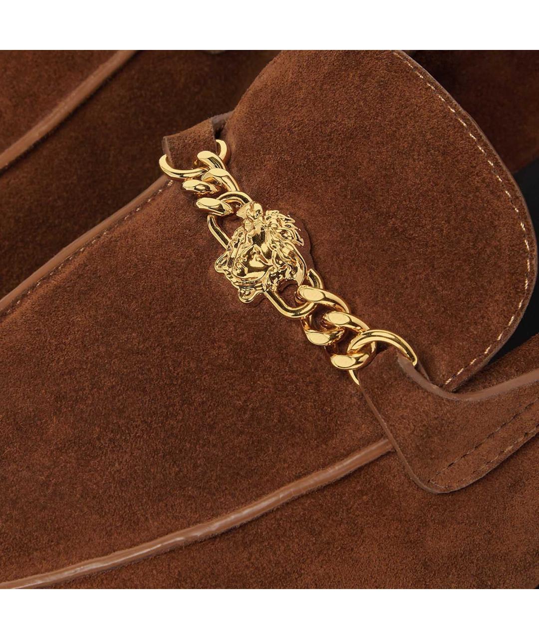 VERSACE Коричневые замшевые лоферы, фото 5