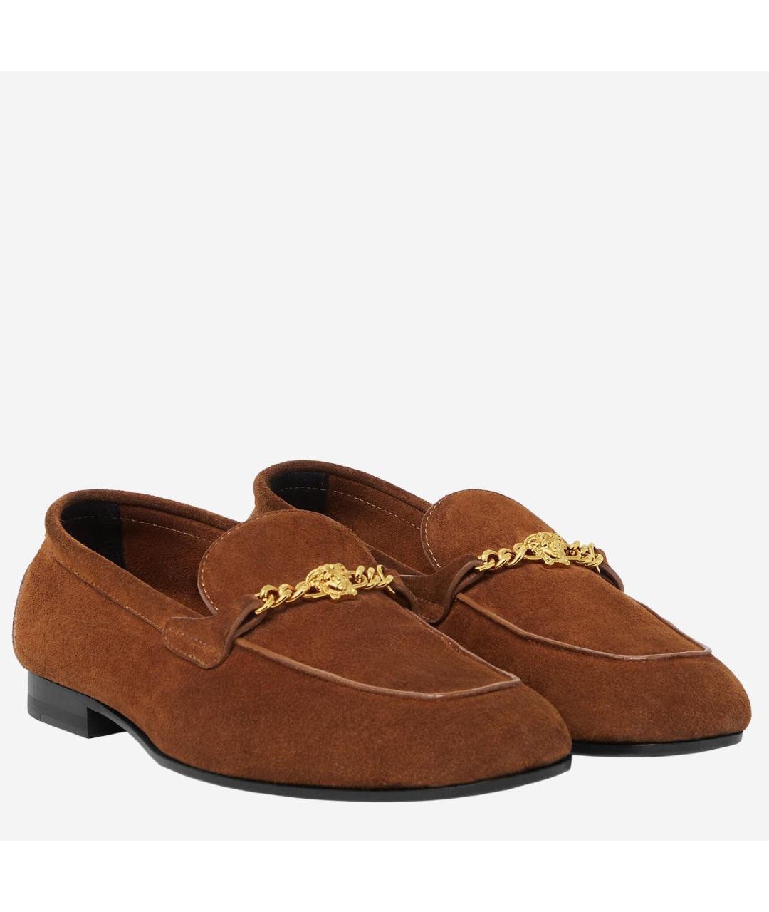 VERSACE Коричневые замшевые лоферы, фото 2