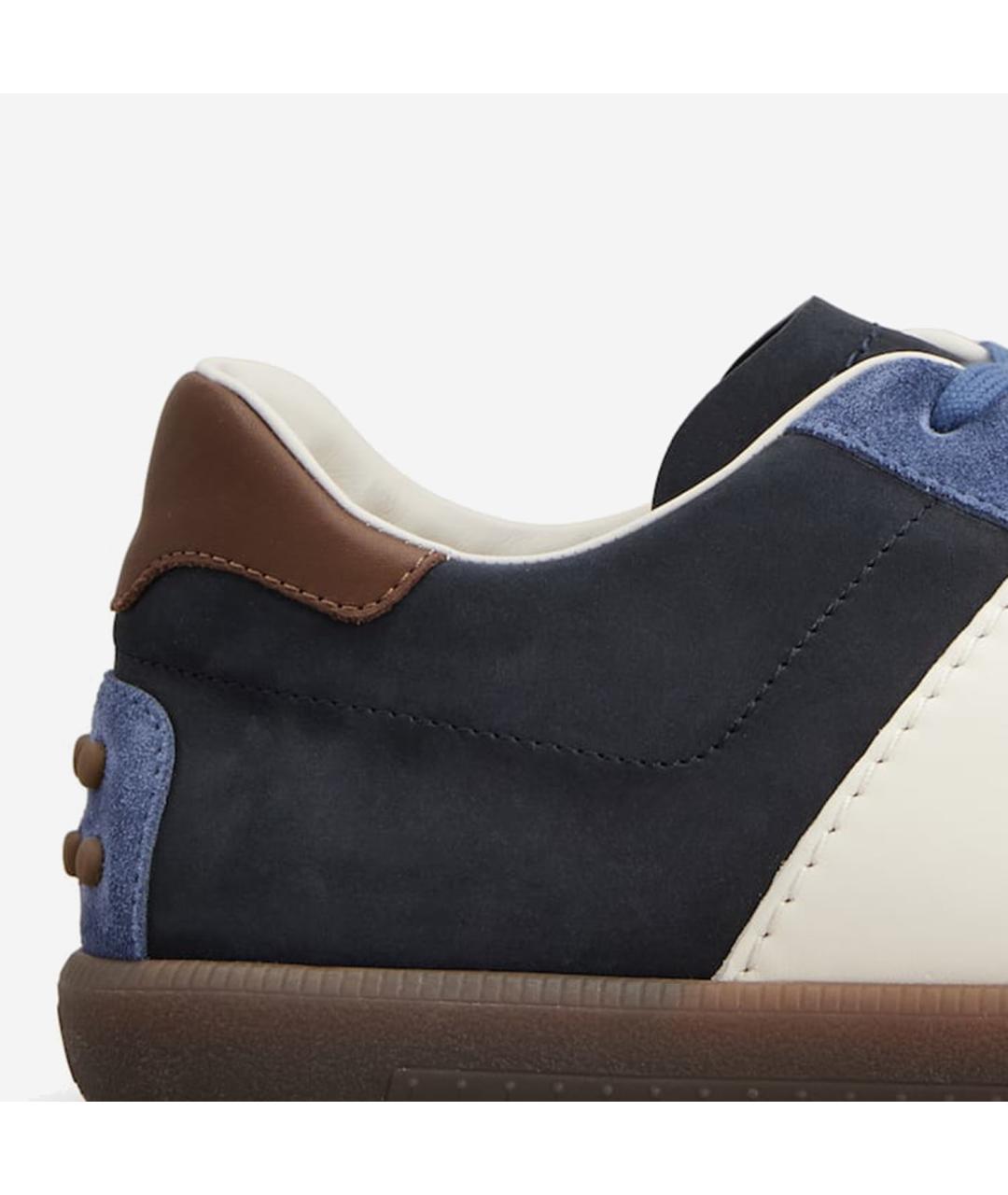 TOD'S Синие замшевые низкие кроссовки / кеды, фото 4