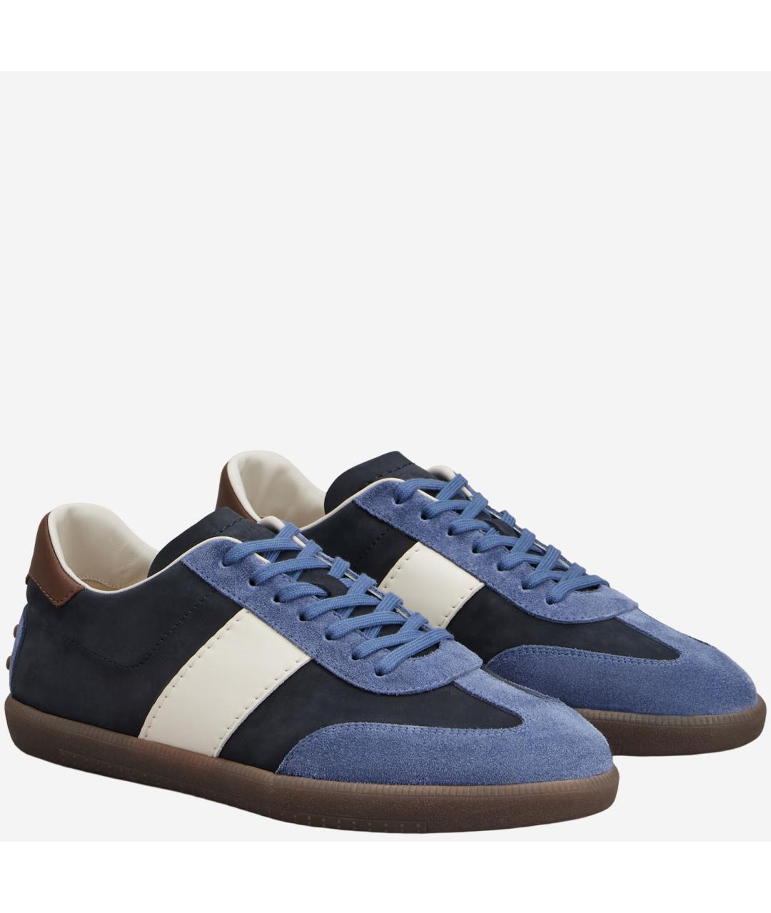 TOD'S Синие замшевые низкие кроссовки / кеды, фото 2