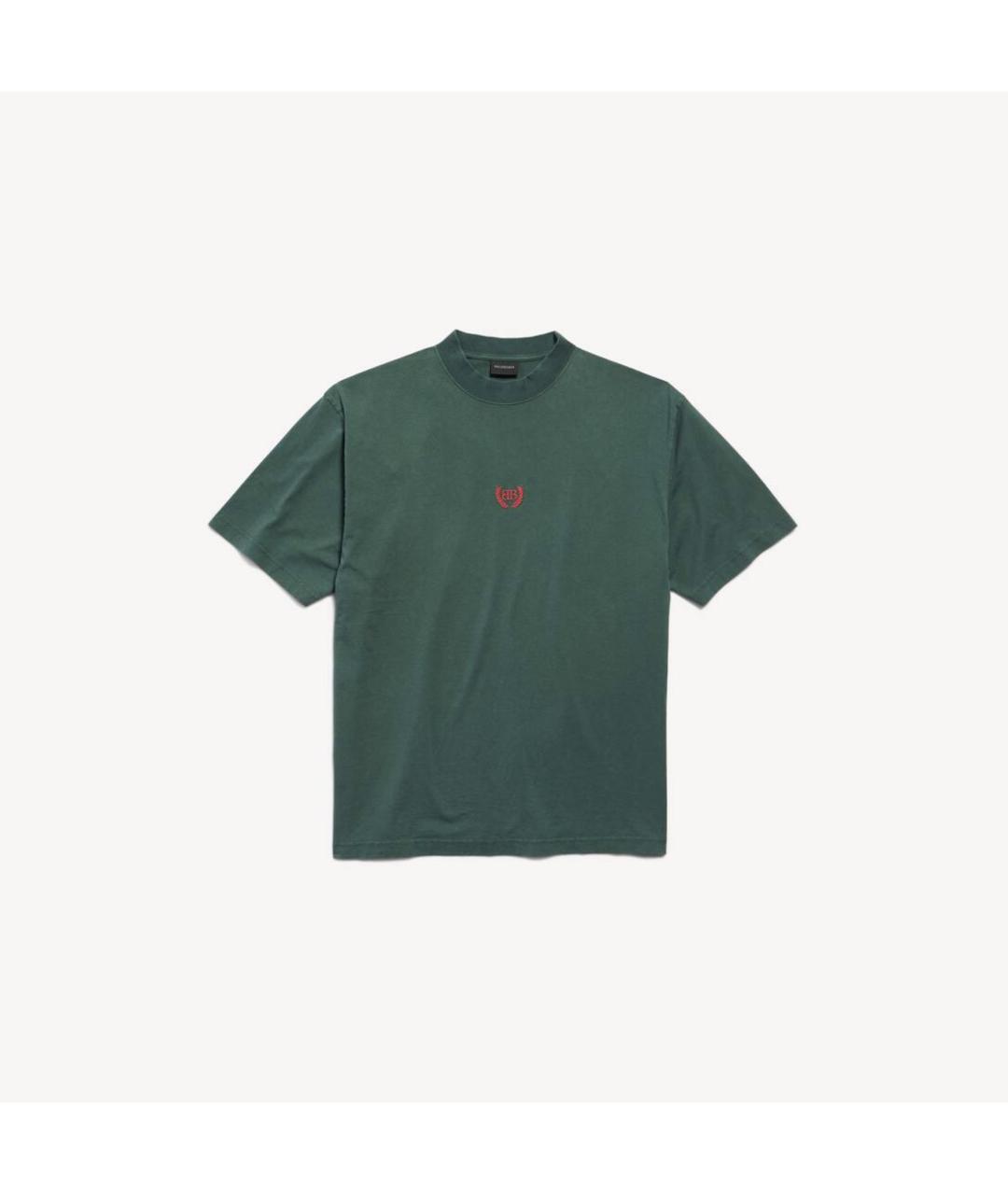 BALENCIAGA Зеленая хлопковая футболка, фото 4