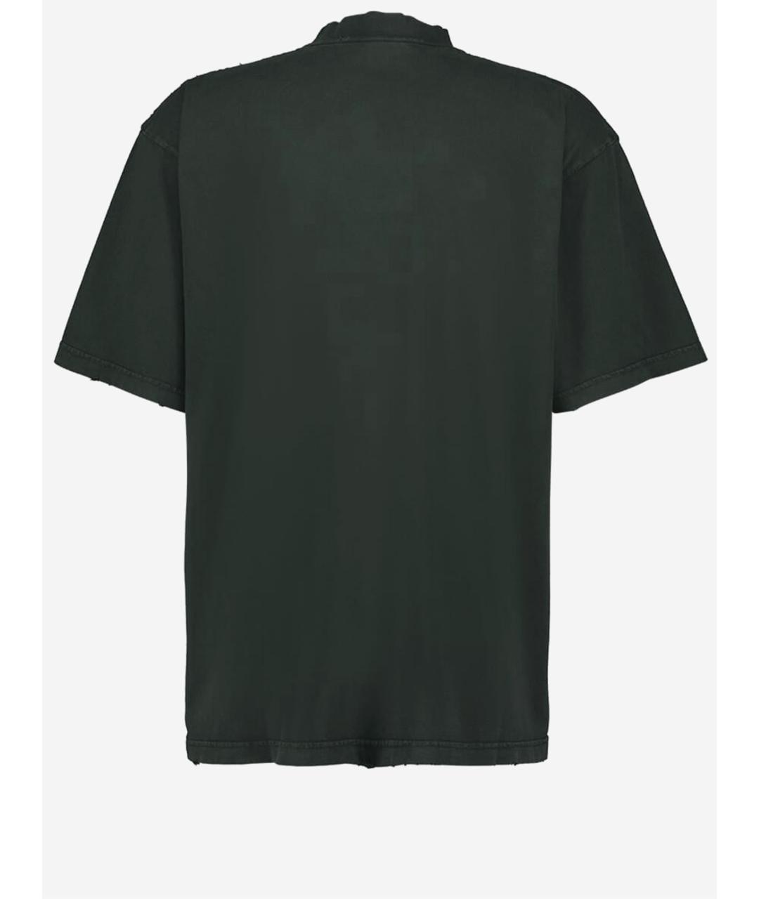 BALENCIAGA Зеленая хлопковая футболка, фото 2