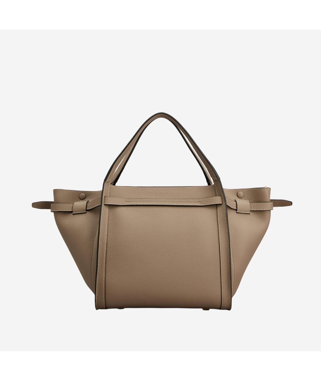 TOD'S Бежевая кожаная сумка тоут, фото 3