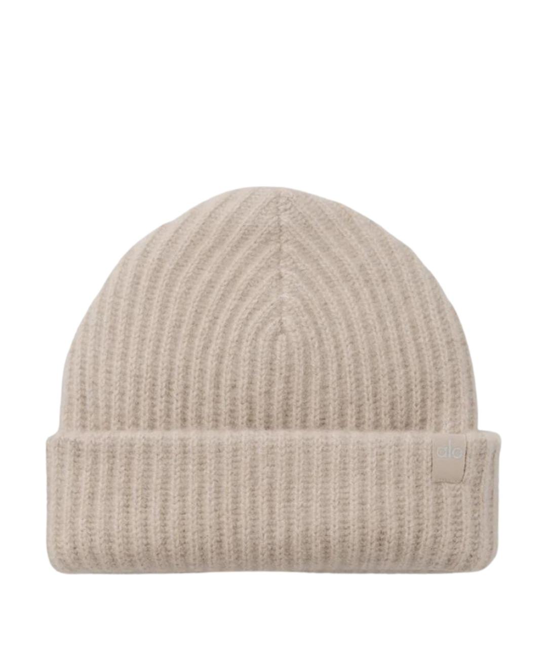ALO YOGA Бежевая кашемировая шапка, фото 1