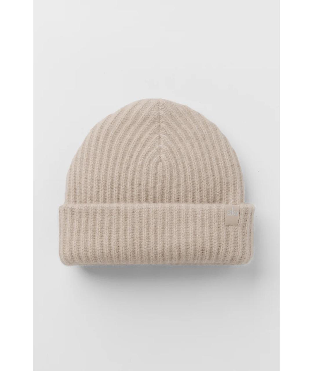 ALO YOGA Бежевая кашемировая шапка, фото 3