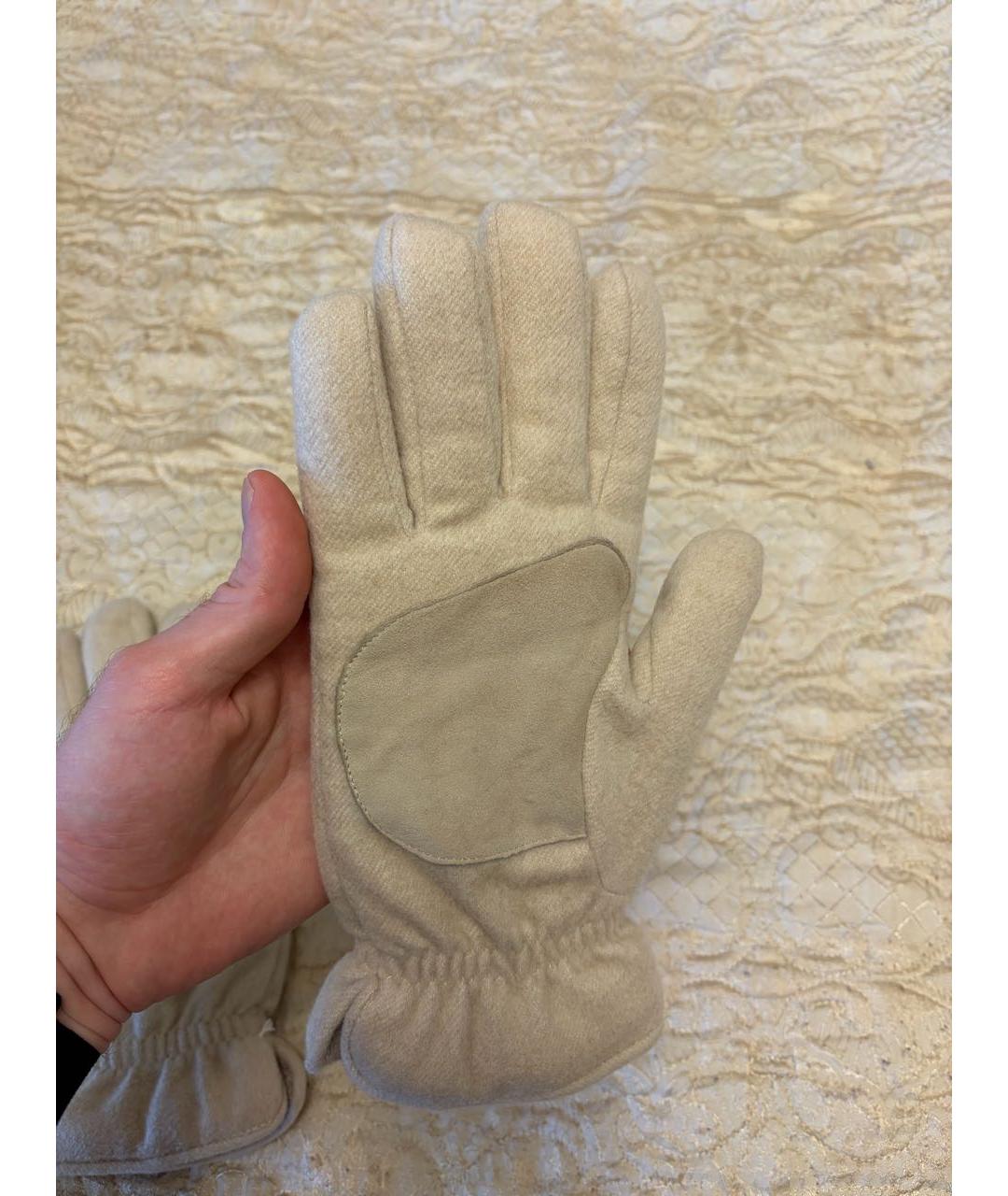 LORO PIANA Бежевые кашемировые перчатки, фото 3