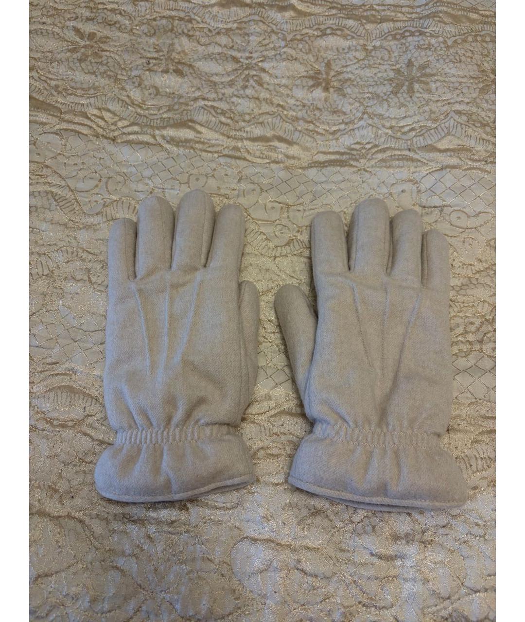 LORO PIANA Бежевые кашемировые перчатки, фото 7