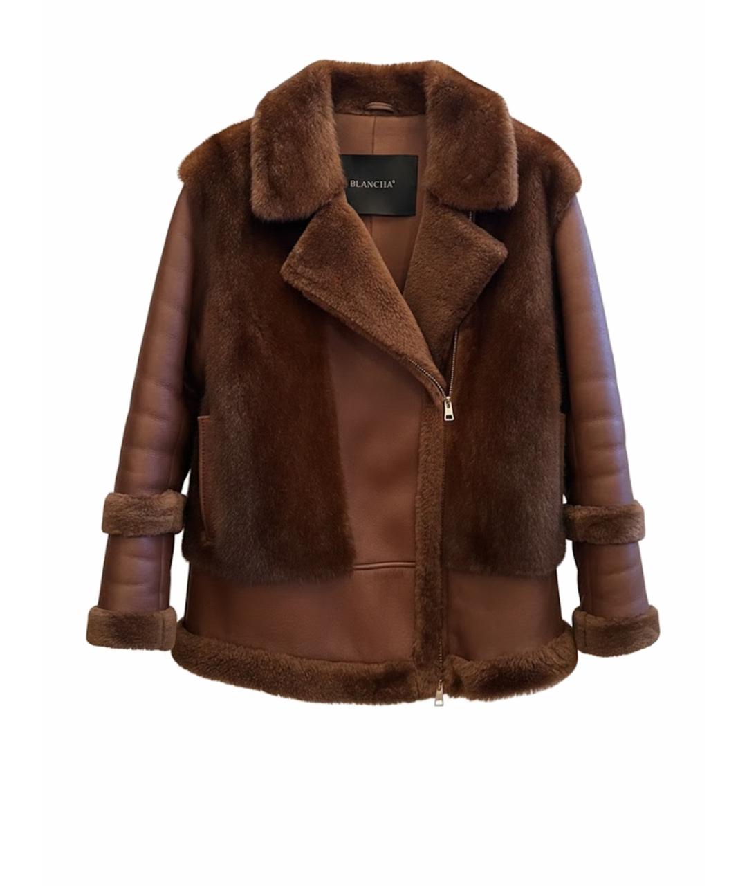 BLANCHA Коричневая кожаная дубленка, фото 1