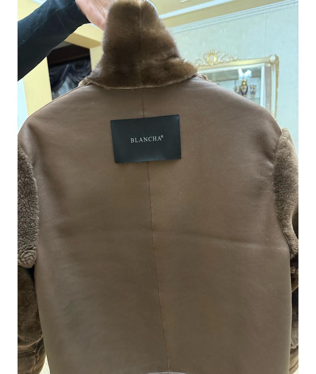 BLANCHA Коричневая кожаная дубленка, фото 3