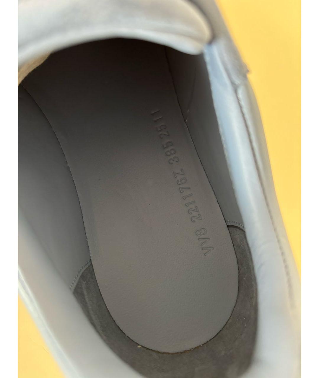 HERMES Голубые кожаные кроссовки, фото 6