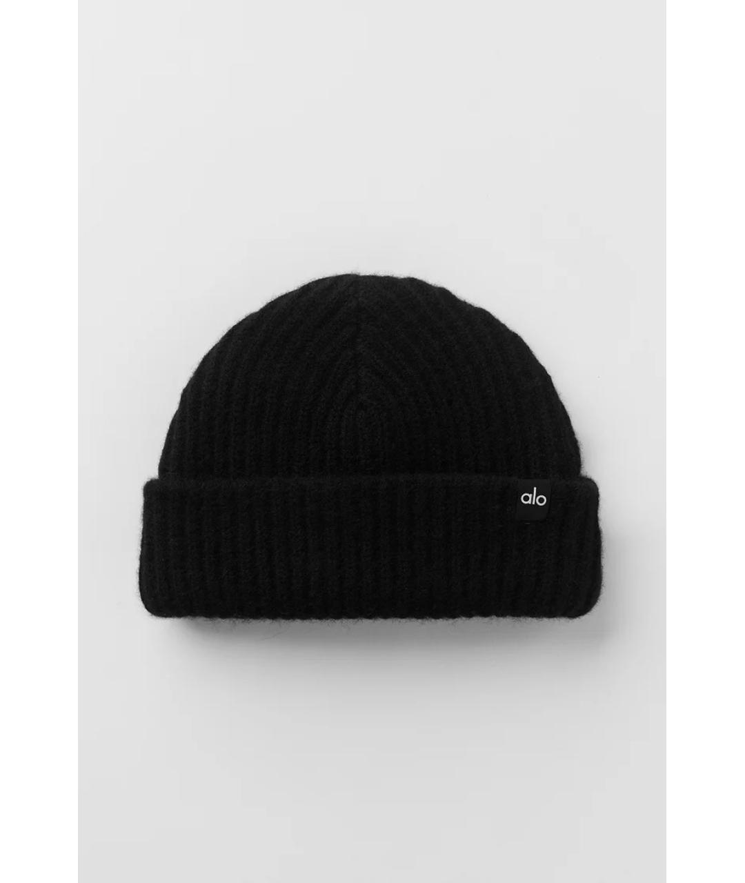ALO YOGA Черная кашемировая шапка, фото 3