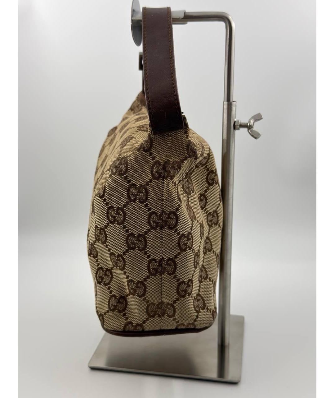 GUCCI Бежевая тканевая сумка с короткими ручками, фото 2