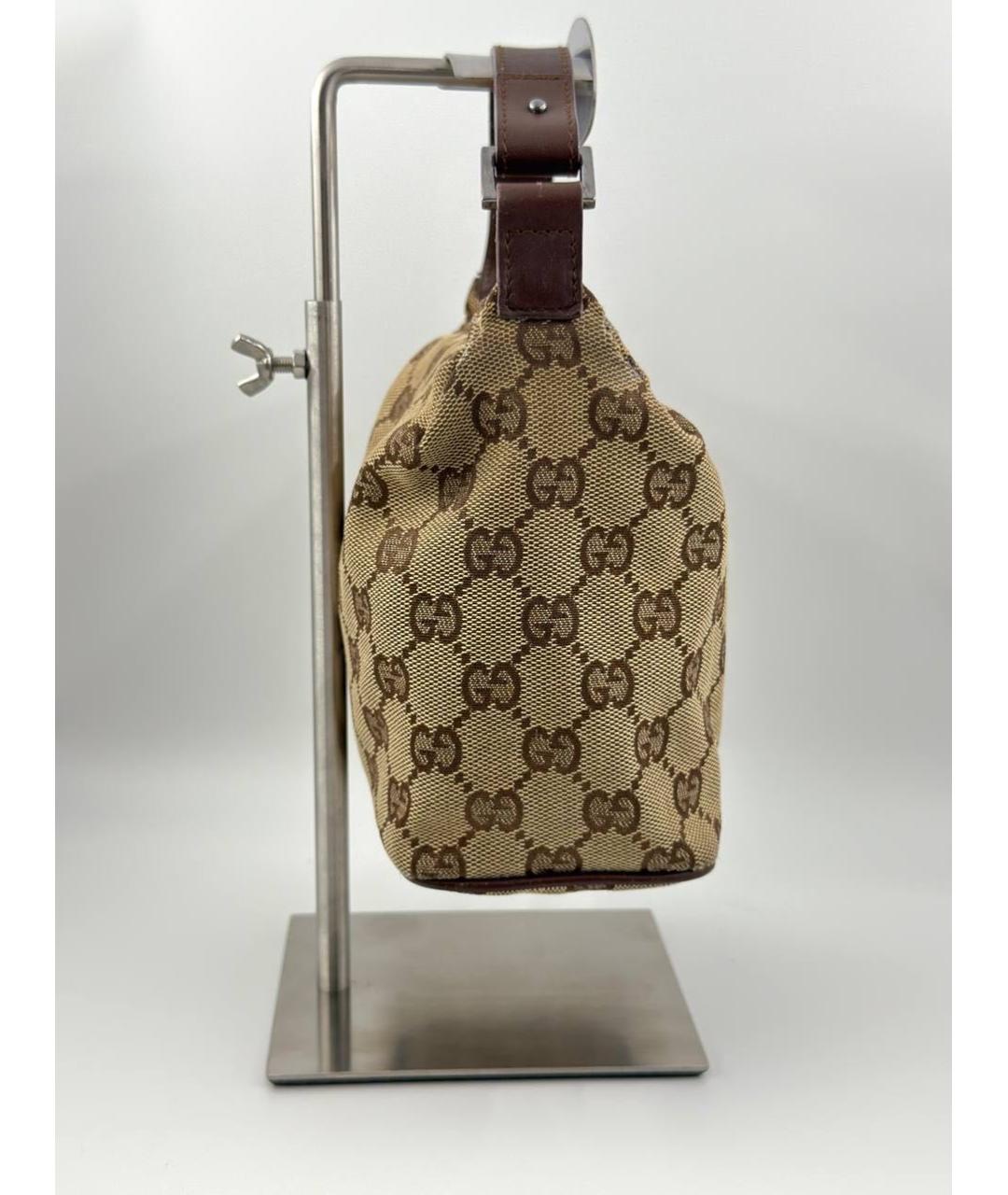 GUCCI Бежевая тканевая сумка с короткими ручками, фото 3