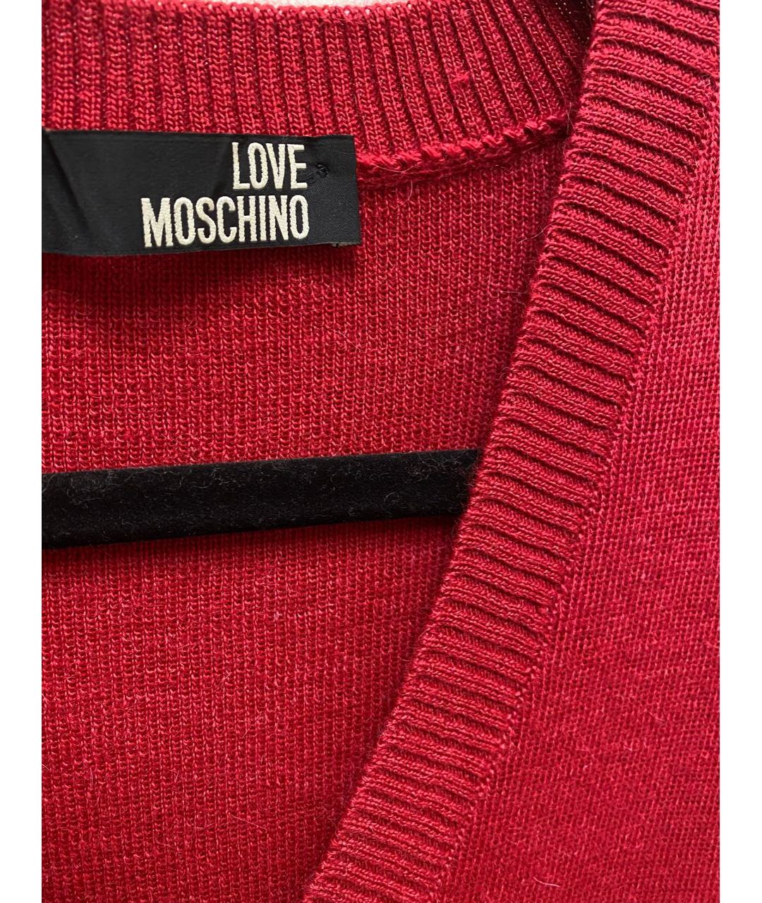 LOVE MOSCHINO Красное шерстяное платье, фото 4