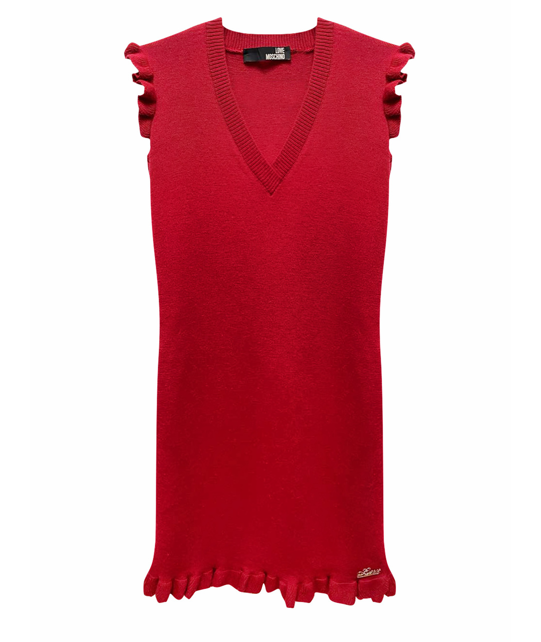 LOVE MOSCHINO Красное шерстяное платье, фото 1
