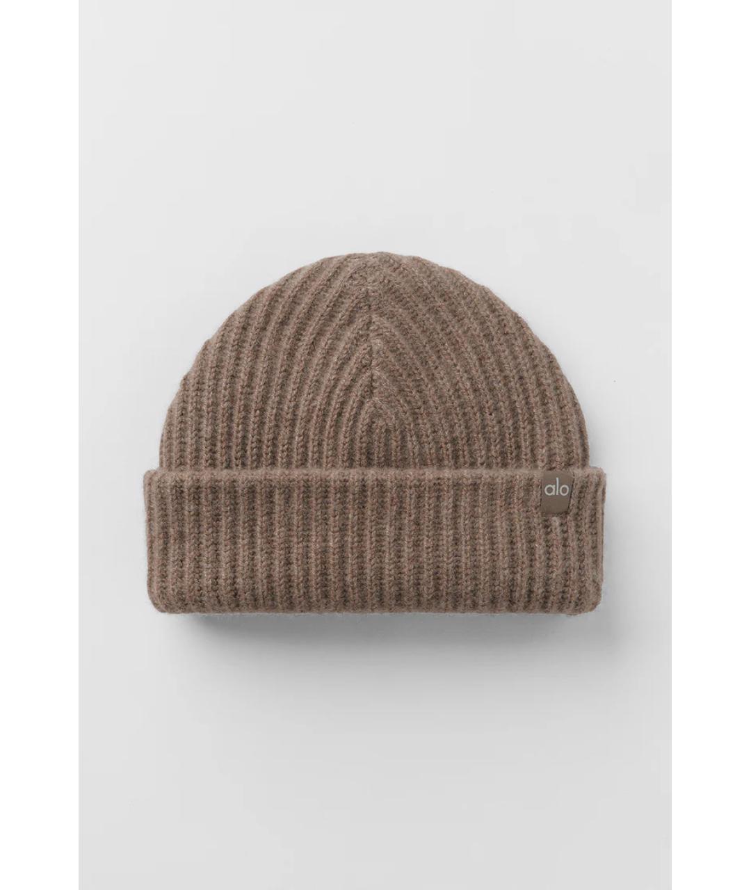 ALO YOGA Коричневая кашемировая шапка, фото 3