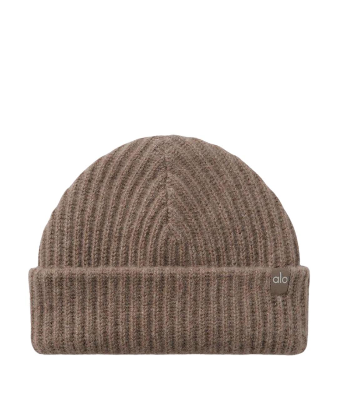 ALO YOGA Коричневая кашемировая шапка, фото 1