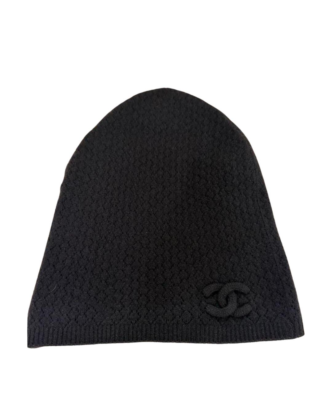 CHANEL Черная кашемировая шапка, фото 1