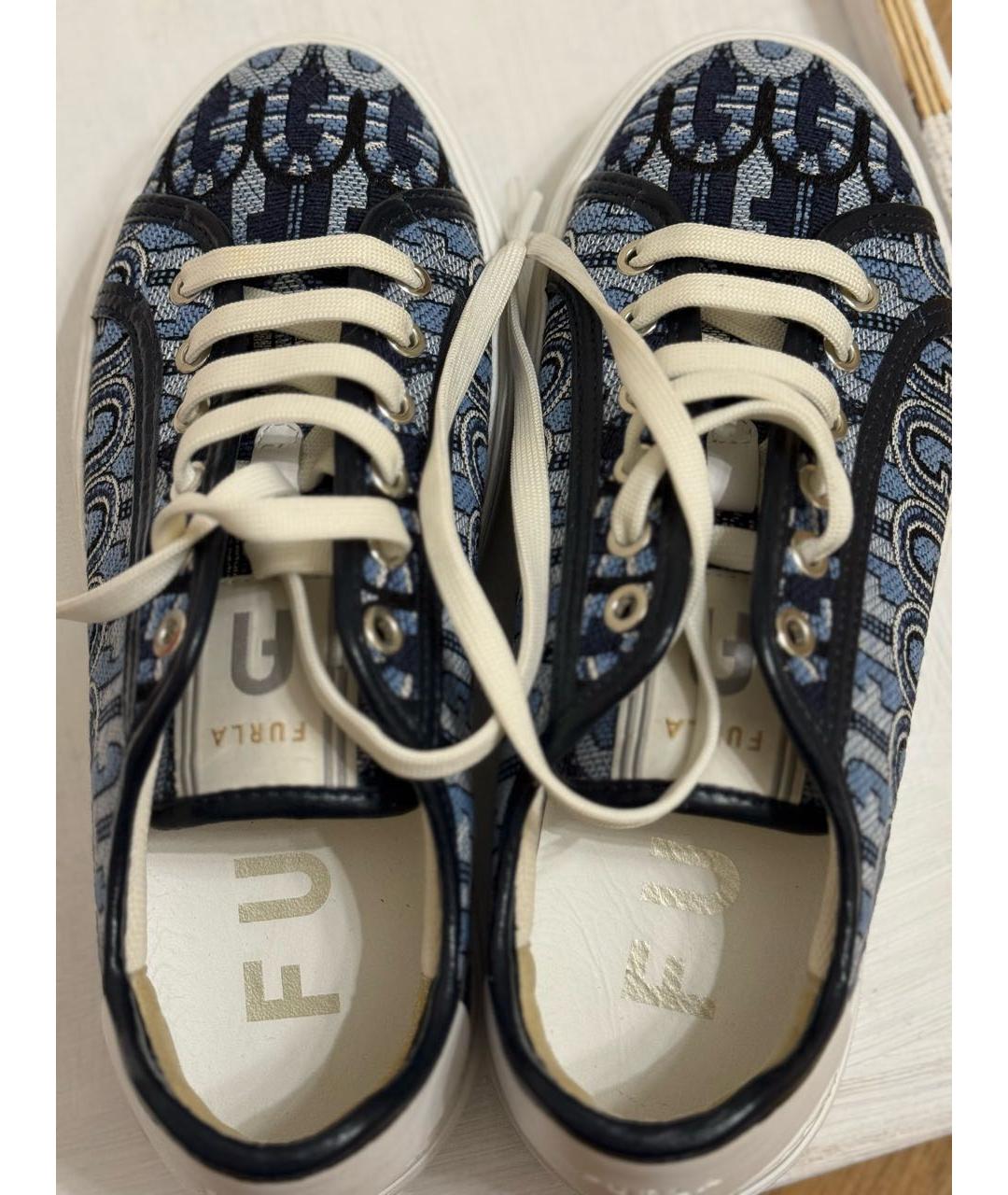 FURLA Синие текстильные кеды, фото 3