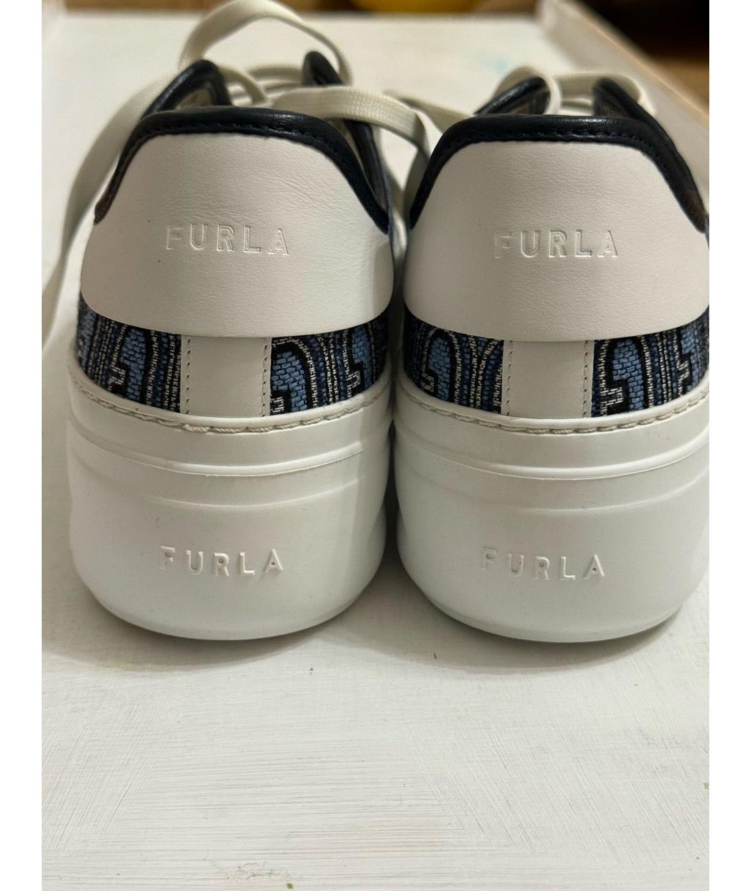 FURLA Синие текстильные кеды, фото 4