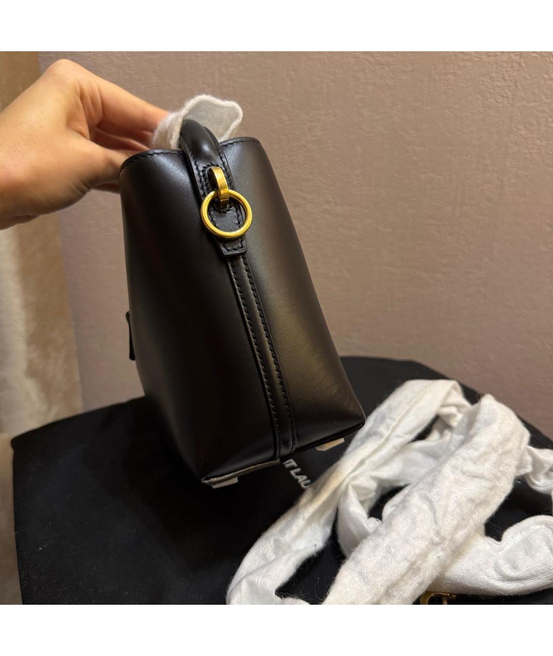 SAINT LAURENT Черная кожаная сумка через плечо, фото 3