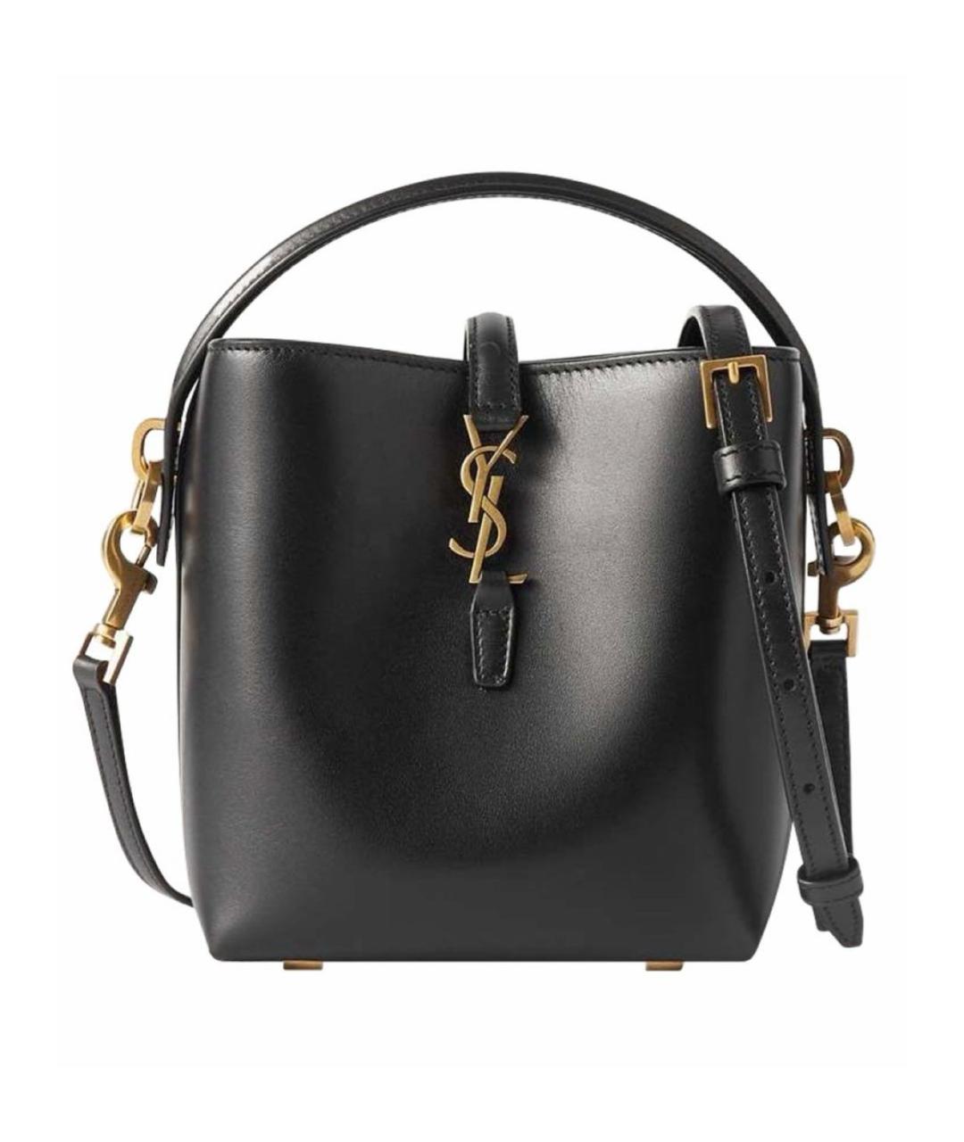 SAINT LAURENT Черная кожаная сумка через плечо, фото 9