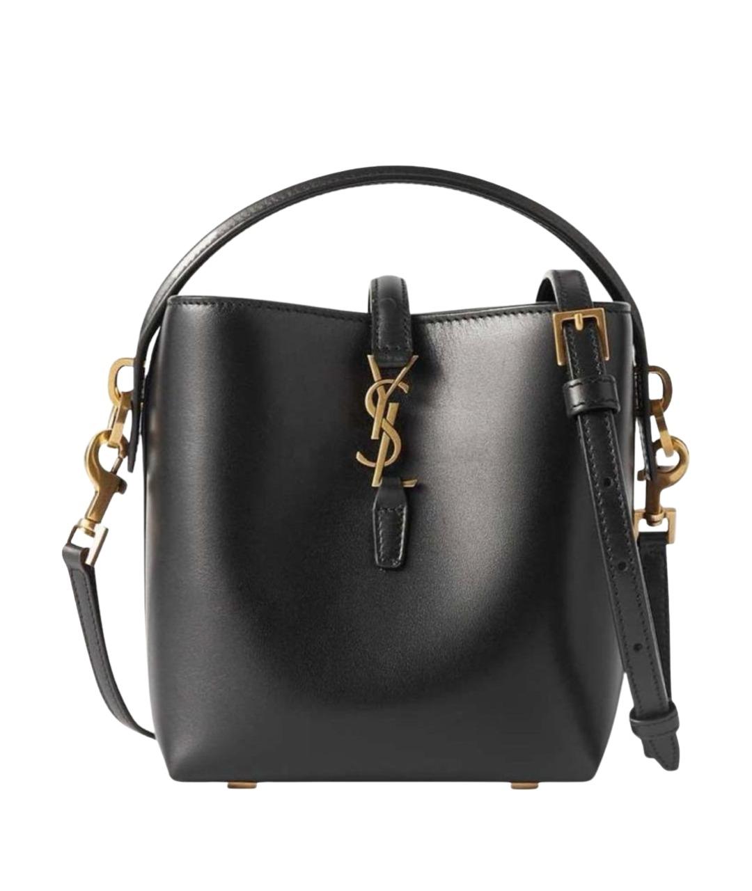 SAINT LAURENT Черная кожаная сумка через плечо, фото 1