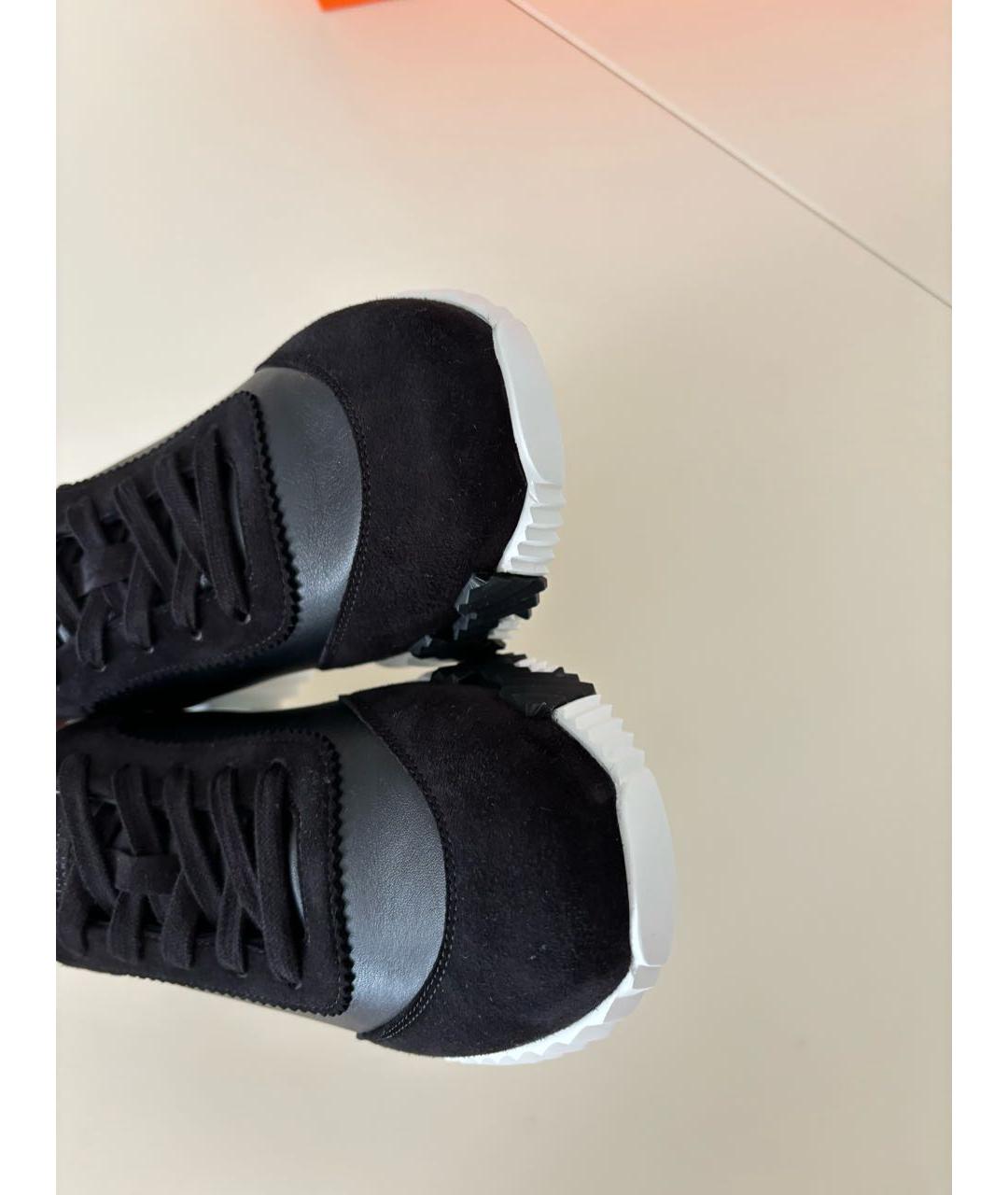 HERMES Черные кожаные кроссовки, фото 3