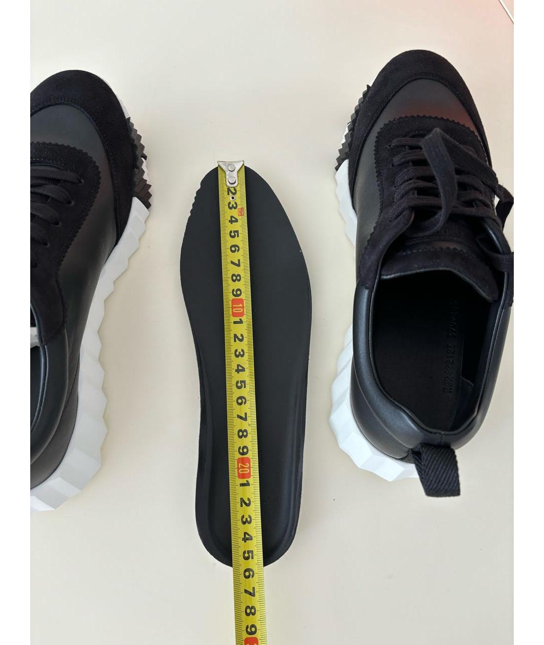 HERMES Черные кожаные кроссовки, фото 7