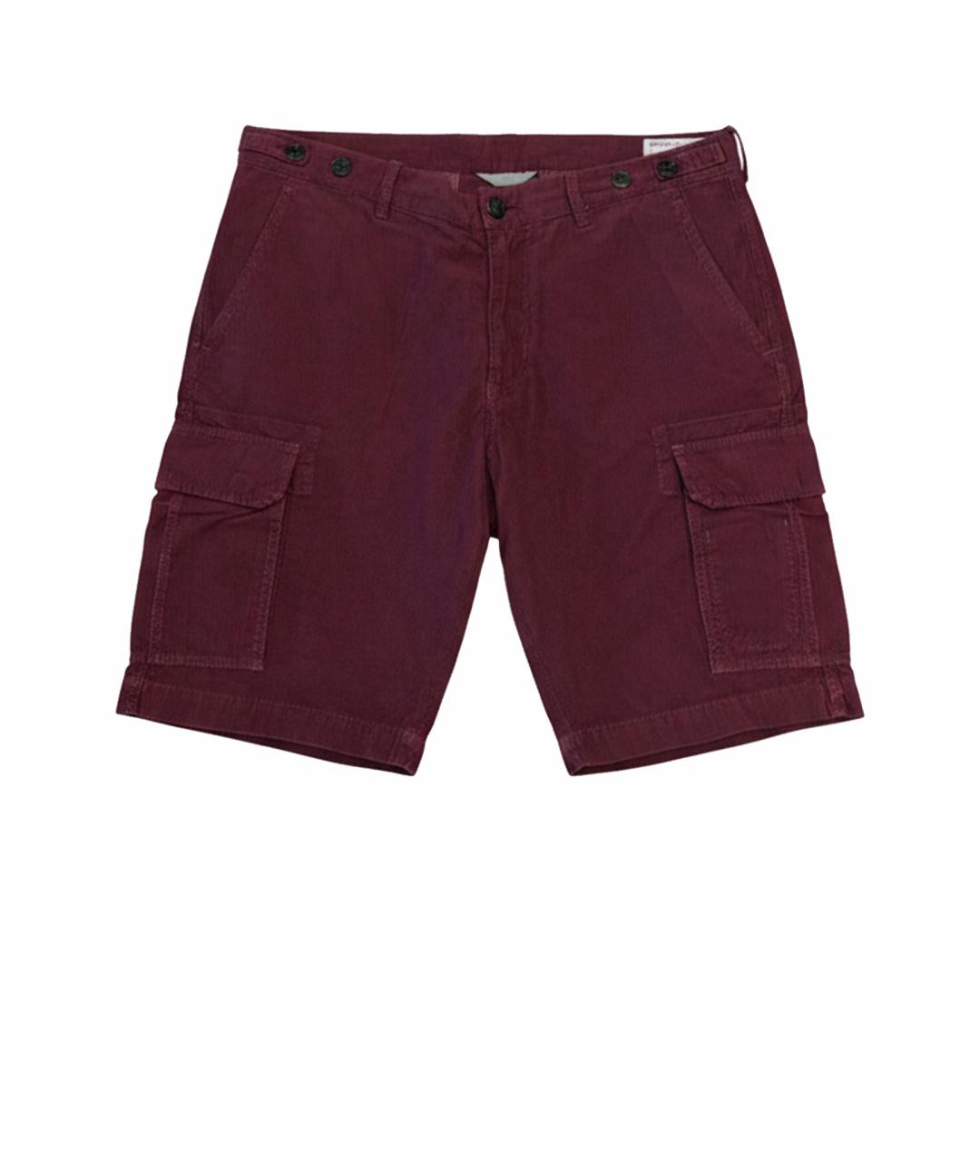 BRUNELLO CUCINELLI Бордовые хлопковые шорты, фото 1