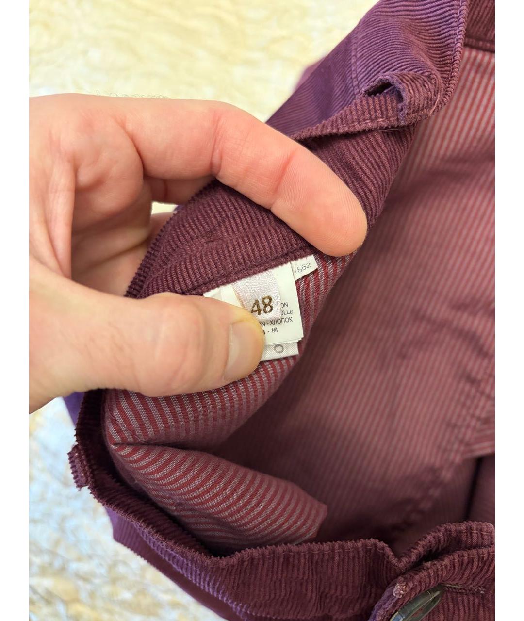 BRUNELLO CUCINELLI Бордовые хлопковые шорты, фото 4