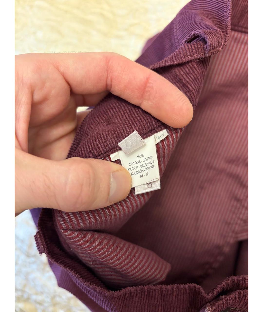 BRUNELLO CUCINELLI Бордовые хлопковые шорты, фото 3