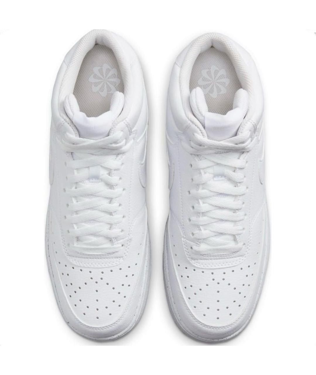 NIKE Белые кожаные высокие кроссовки / кеды, фото 4