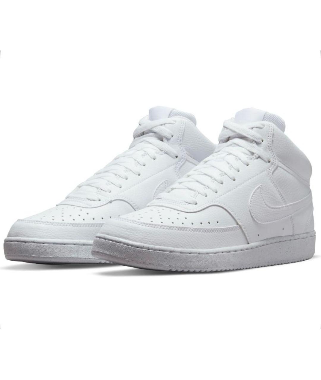 NIKE Белые кожаные высокие кроссовки / кеды, фото 2