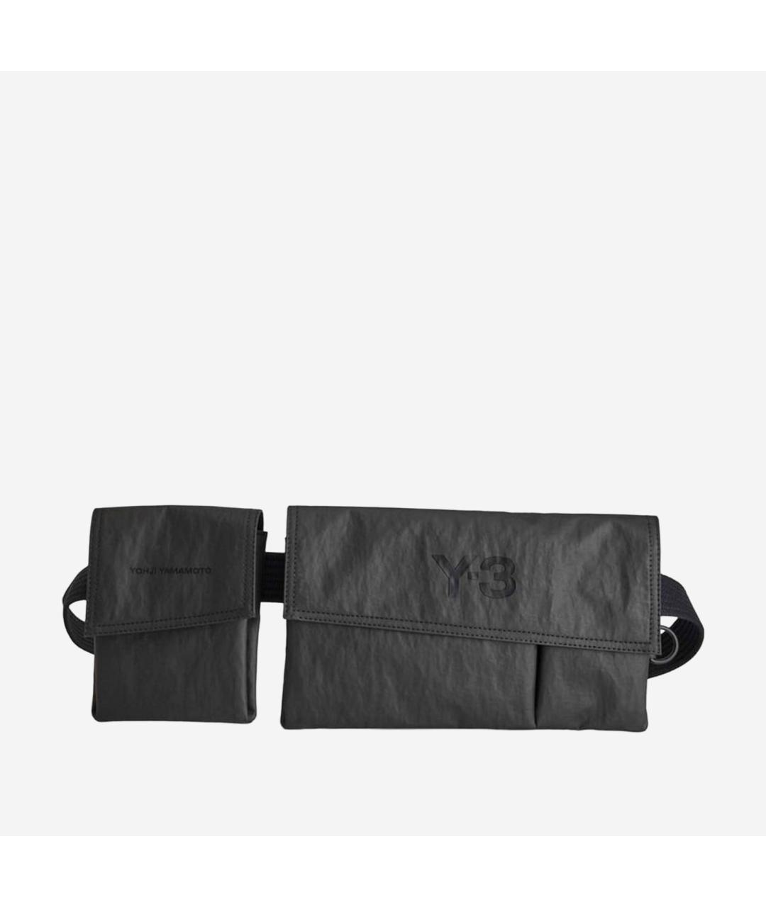 Y-3 Черная синтетическая поясная сумка, фото 5