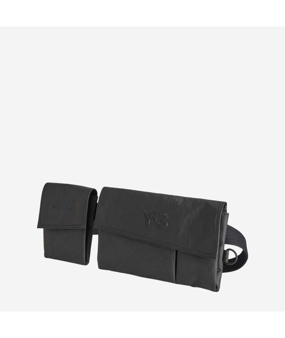 Y-3 Черная синтетическая поясная сумка, фото 2