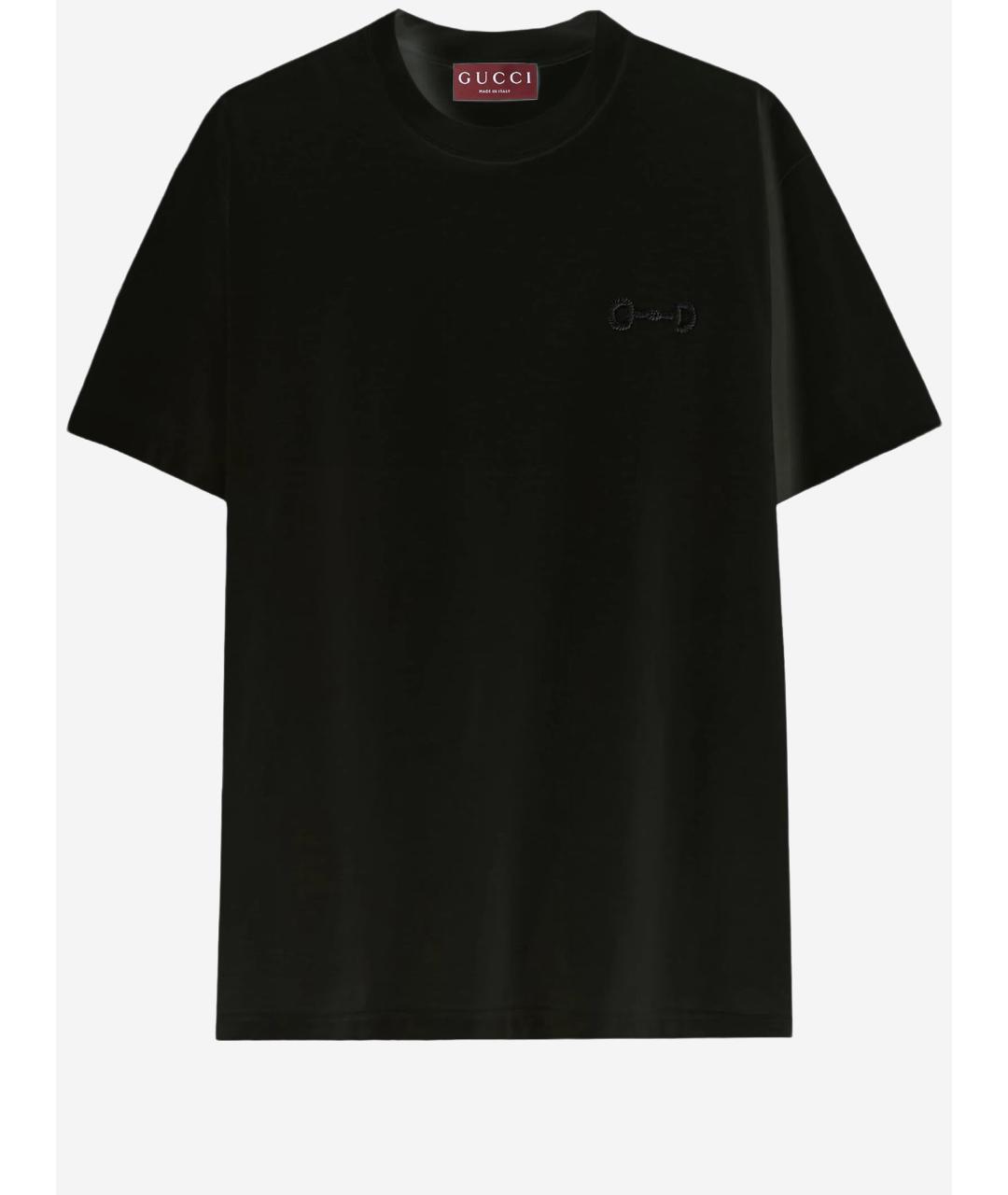 GUCCI Черная хлопковая футболка, фото 4