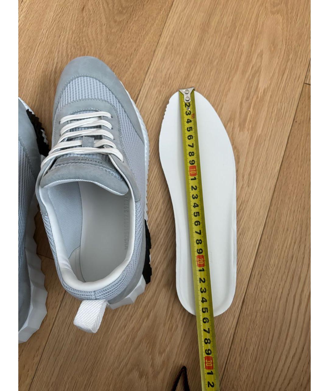 HERMES Серые кожаные кроссовки, фото 7