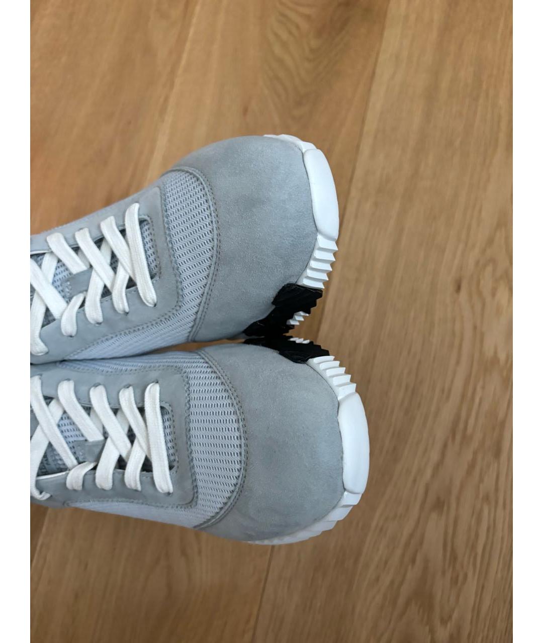 HERMES Серые кожаные кроссовки, фото 3