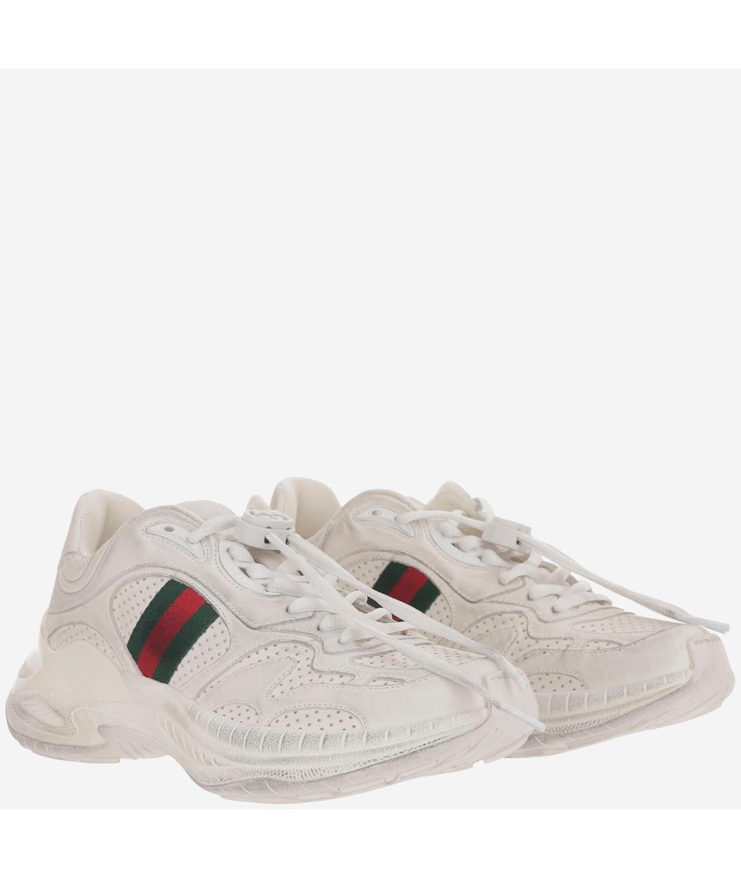 GUCCI Белые текстильные кроссовки, фото 3