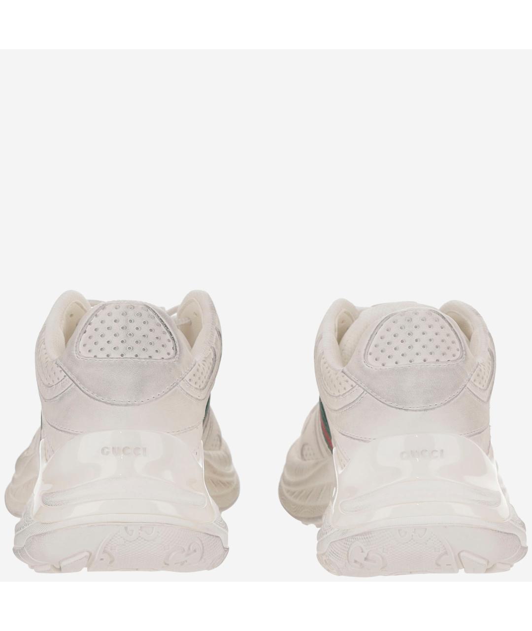 GUCCI Белые текстильные кроссовки, фото 4