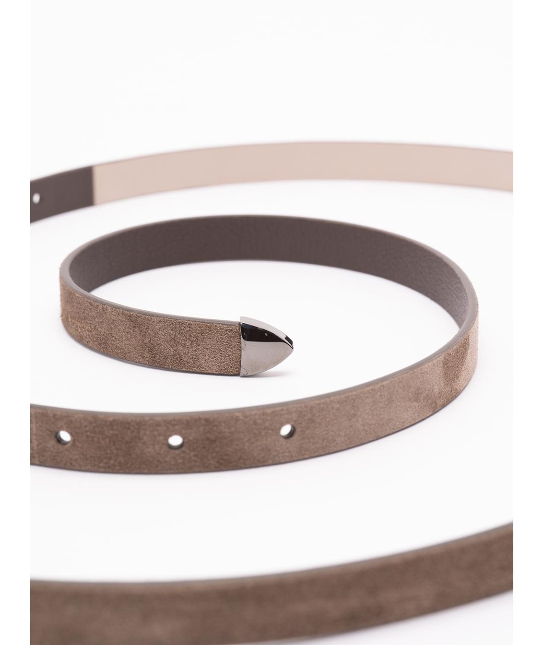 BRUNELLO CUCINELLI Бежевый кожаный ремень, фото 3