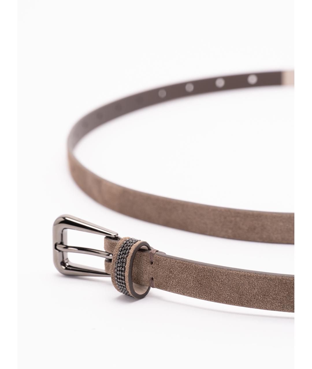 BRUNELLO CUCINELLI Бежевый кожаный ремень, фото 2