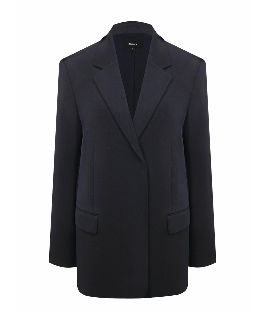 THEORY Темно-синий ацетатный жакет/пиджак, фото 1