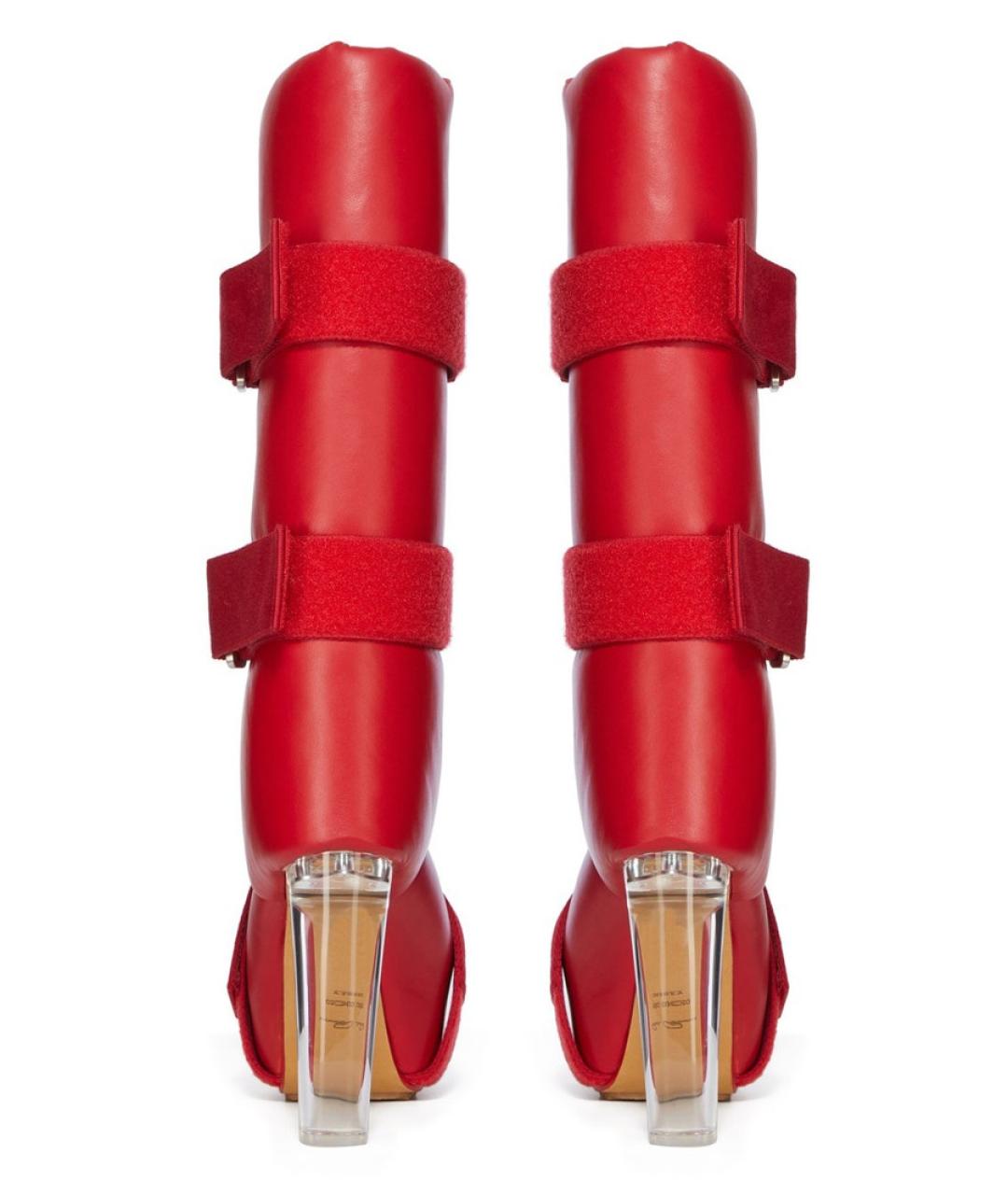 RICK OWENS Красные кожаные сапоги, фото 4
