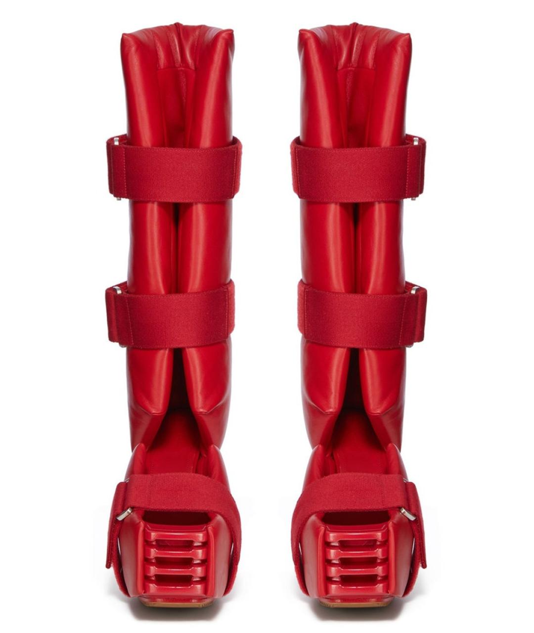 RICK OWENS Красные кожаные сапоги, фото 2