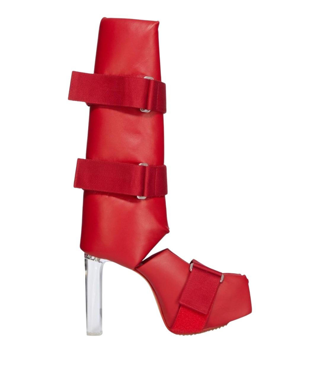 RICK OWENS Красные кожаные сапоги, фото 1