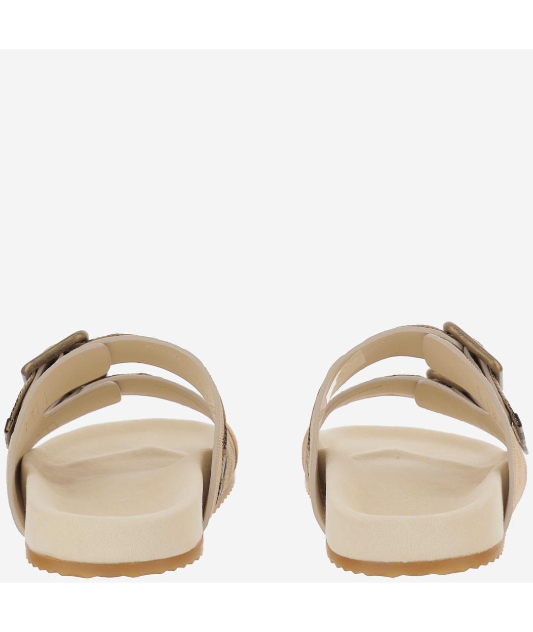 BURBERRY Бежевые текстильные сандалии, фото 4