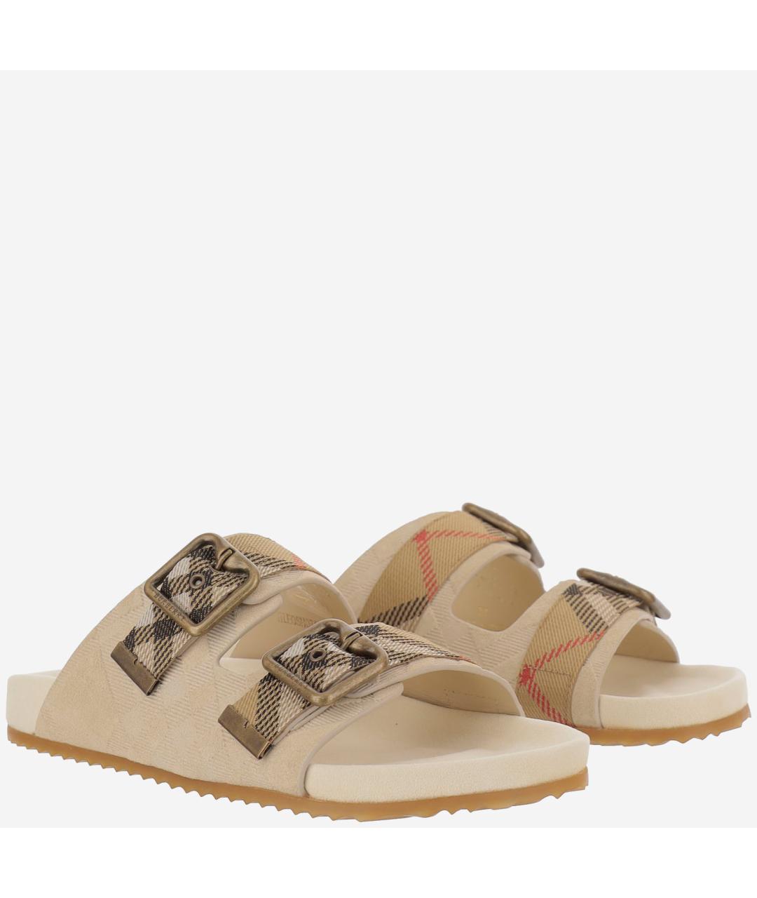 BURBERRY Бежевые текстильные сандалии, фото 3