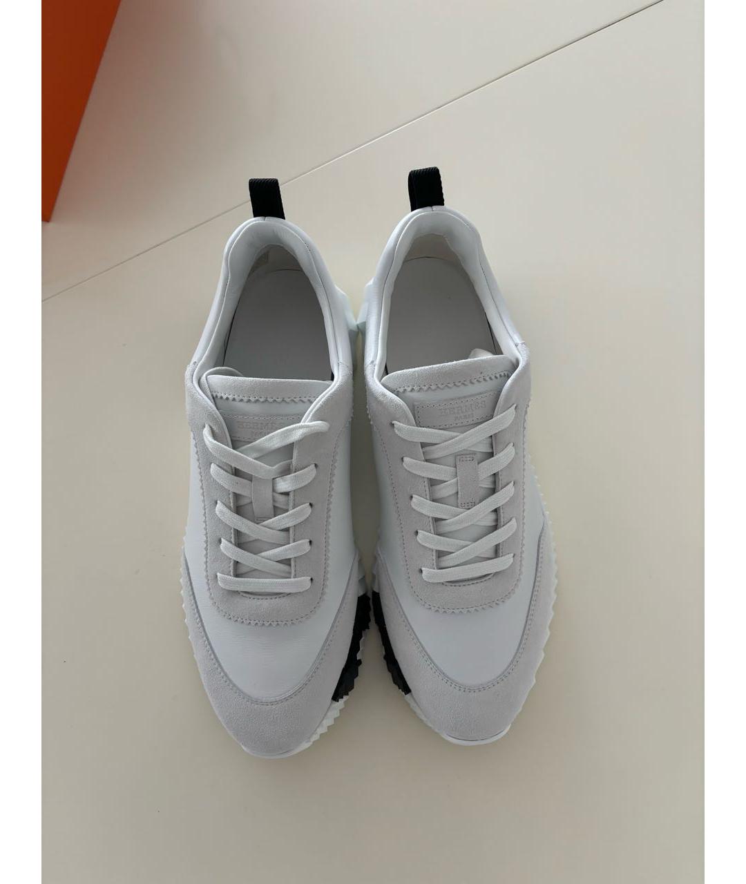 HERMES Белые кожаные низкие кроссовки / кеды, фото 2